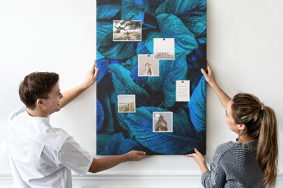 Pin board Night leaves in shades of blue