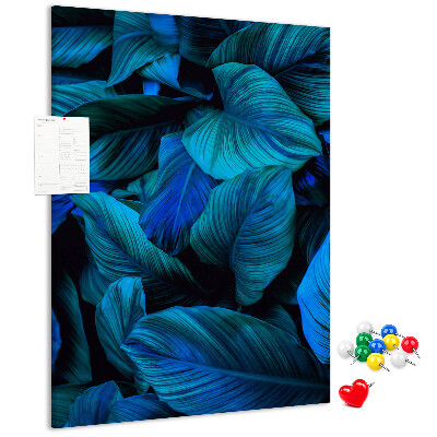 Pin board Night leaves in shades of blue