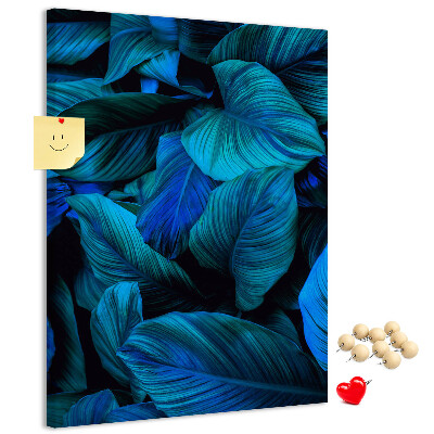 Pin board Night leaves in shades of blue