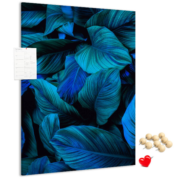 Pin board Night leaves in shades of blue