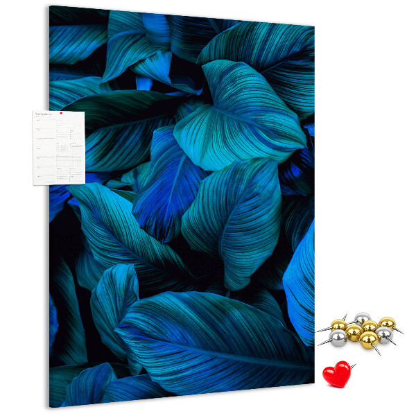 Pin board Night leaves in shades of blue