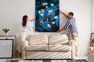 Pin board Night leaves in shades of blue