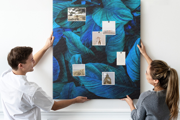 Pin board Night leaves in shades of blue