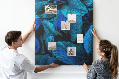 Pin board Night leaves in shades of blue