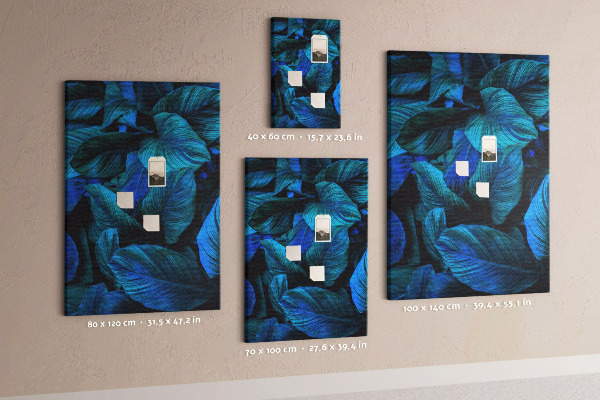 Pin board Night leaves in shades of blue