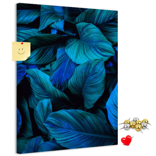Pin board Night leaves in shades of blue
