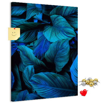 Pin board Night leaves in shades of blue