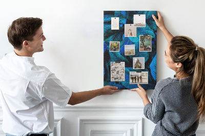 Pin board Night leaves in shades of blue