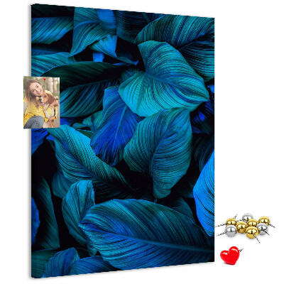 Pin board Night leaves in shades of blue