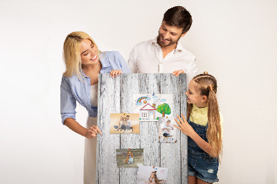 Memo cork board Creaking boards in shades of gray
