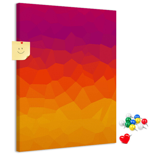 Pin board Color gradient in shades of orange and purple
