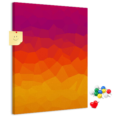 Pin board Color gradient in shades of orange and purple