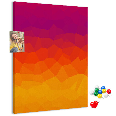 Pin board Color gradient in shades of orange and purple