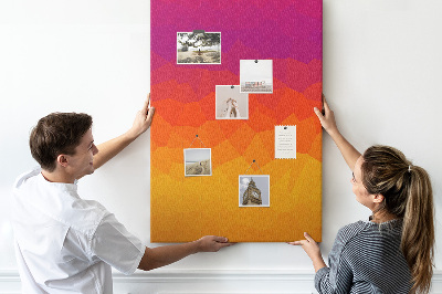 Pin board Color gradient in shades of orange and purple
