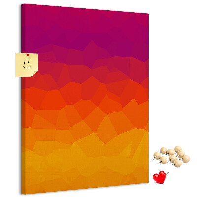 Pin board Color gradient in shades of orange and purple