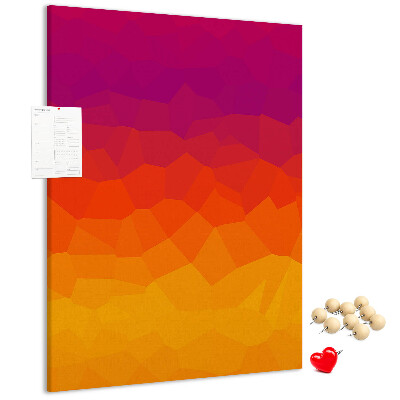 Pin board Color gradient in shades of orange and purple