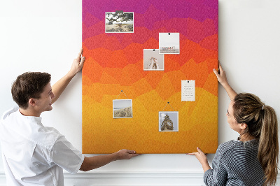 Pin board Color gradient in shades of orange and purple