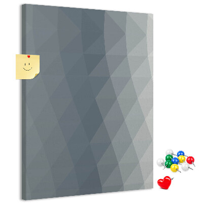 Wall cork memo board Geometric pattern in shades of gray