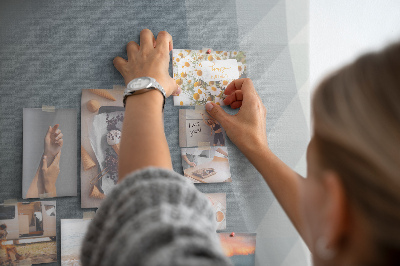 Wall cork memo board Geometric pattern in shades of gray