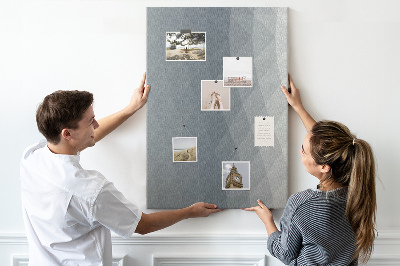 Wall cork memo board Geometric pattern in shades of gray