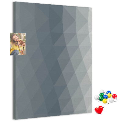 Wall cork memo board Geometric pattern in shades of gray