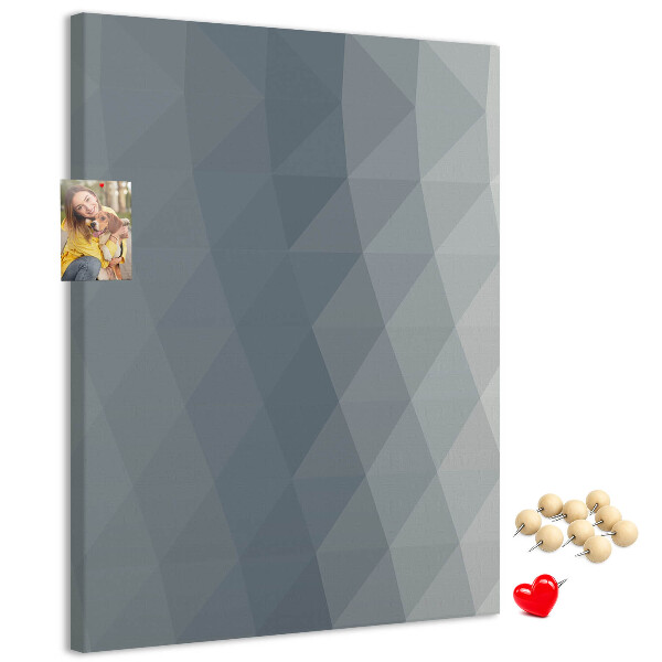 Wall cork memo board Geometric pattern in shades of gray