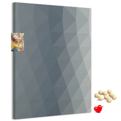 Wall cork memo board Geometric pattern in shades of gray