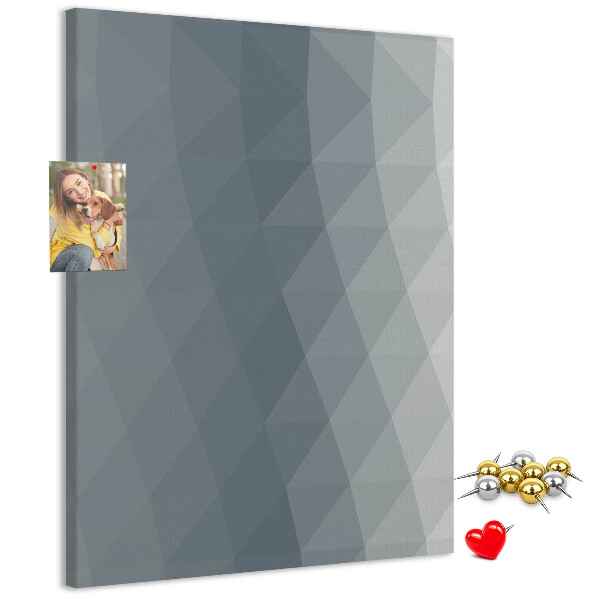 Wall cork memo board Geometric pattern in shades of gray