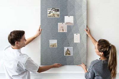 Wall cork memo board Geometric pattern in shades of gray