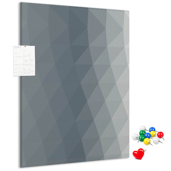 Wall cork memo board Geometric pattern in shades of gray