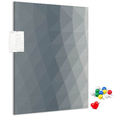 Wall cork memo board Geometric pattern in shades of gray