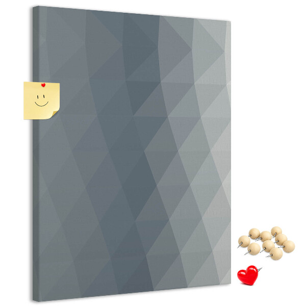Wall cork memo board Geometric pattern in shades of gray