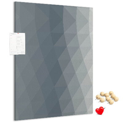 Wall cork memo board Geometric pattern in shades of gray