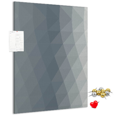 Wall cork memo board Geometric pattern in shades of gray