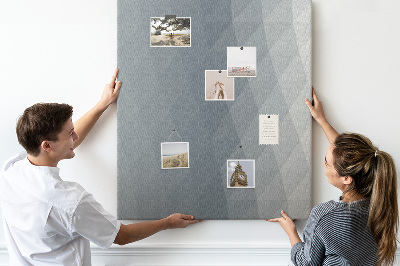 Wall cork memo board Geometric pattern in shades of gray