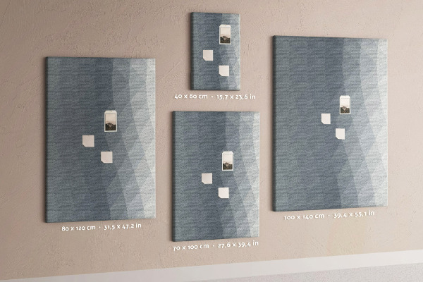 Wall cork memo board Geometric pattern in shades of gray