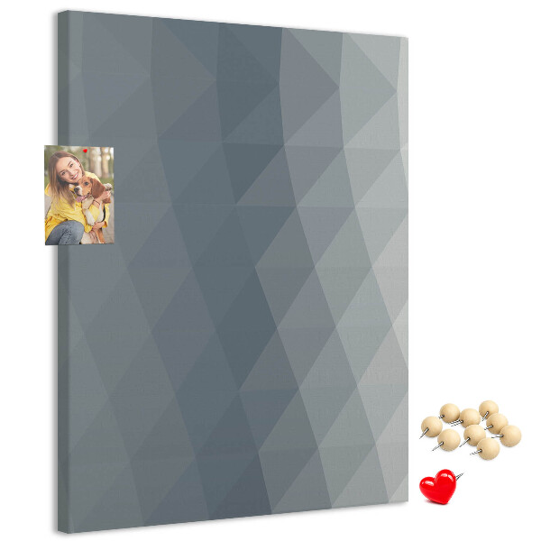 Wall cork memo board Geometric pattern in shades of gray