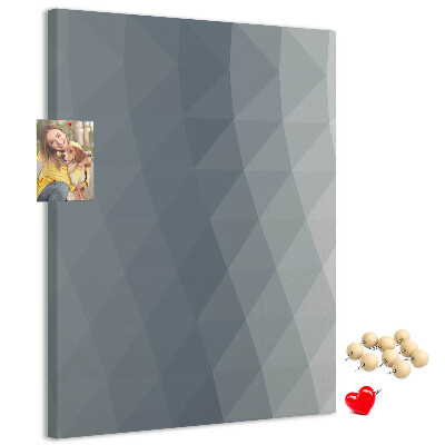 Wall cork memo board Geometric pattern in shades of gray