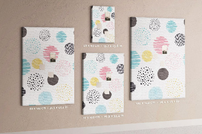 Memo cork board Colorful spots and lines on the background
