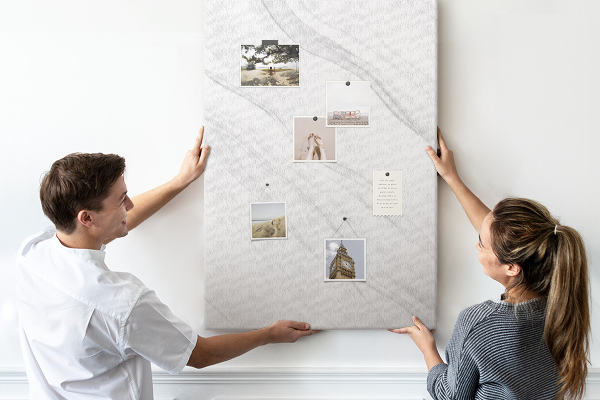 Pin board Elegant marble pattern in shades of gray