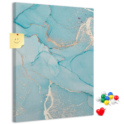 Wall cork memo board Marble sky in shades of blue