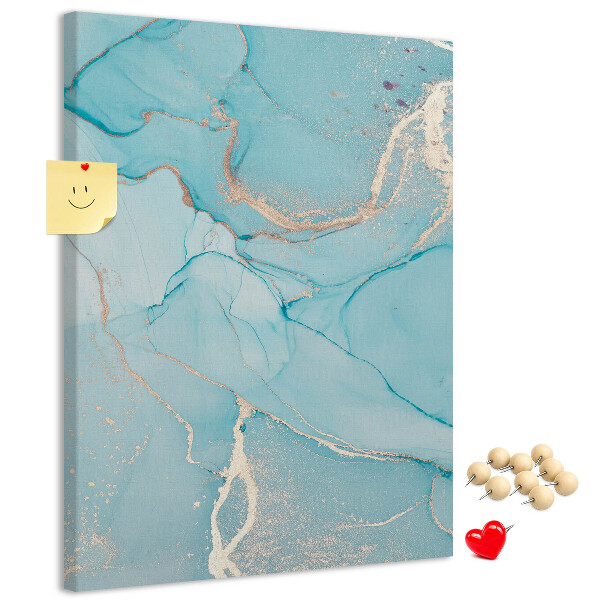 Wall cork memo board Marble sky in shades of blue