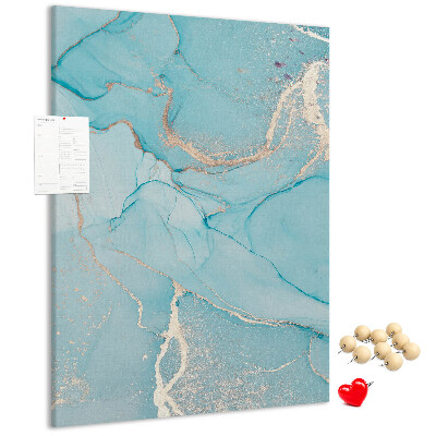 Wall cork memo board Marble sky in shades of blue