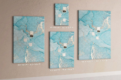 Wall cork memo board Marble sky in shades of blue