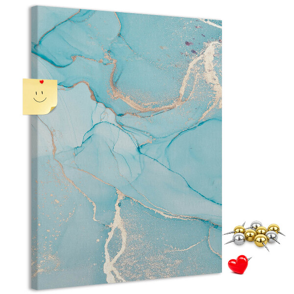 Wall cork memo board Marble sky in shades of blue