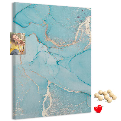 Wall cork memo board Marble sky in shades of blue