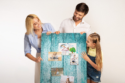 Wall cork memo board Sunny blue wooden planks on the background