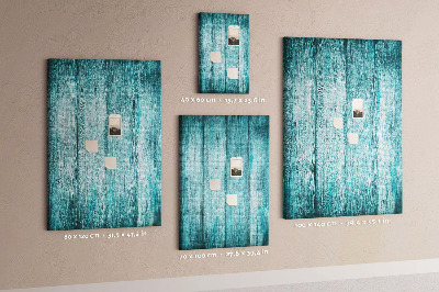 Wall cork memo board Sunny blue wooden planks on the background