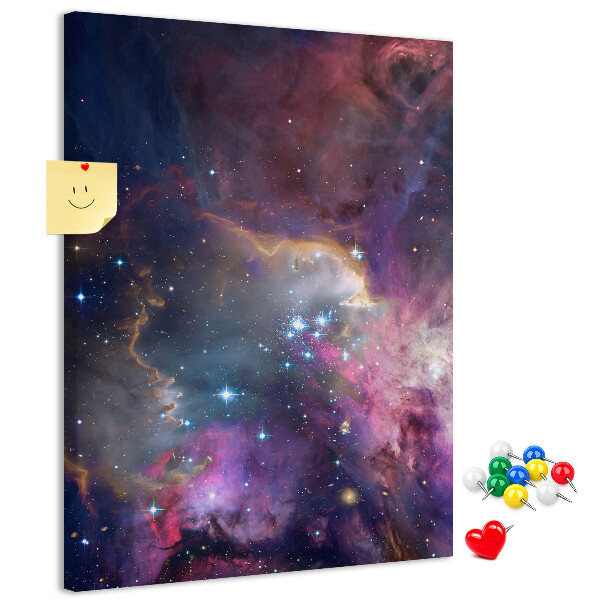 Wall cork memo board A cosmic nebula full of stars
