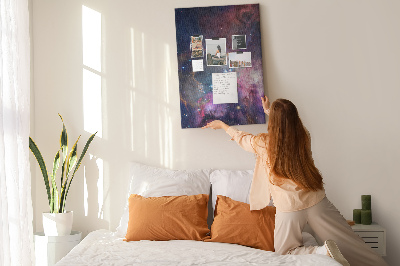 Wall cork memo board A cosmic nebula full of stars